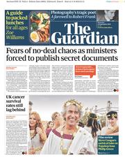 The Guardian () Newspaper Front Page for 12 September 2019