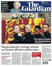 The Guardian () Newspaper Front Page for 12 September 2022