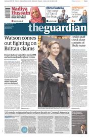 The Guardian () Newspaper Front Page for 13 October 2015