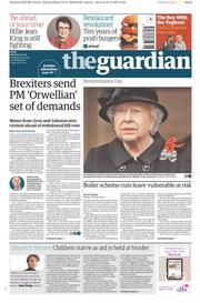 The Guardian () Newspaper Front Page for 13 November 2017