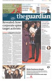 The Guardian () Newspaper Front Page for 13 December 2017