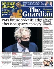 The Guardian () Newspaper Front Page for 13 January 2022