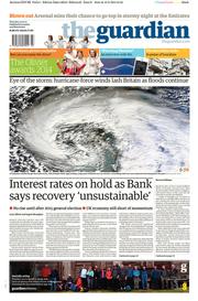 The Guardian () Newspaper Front Page for 13 February 2014