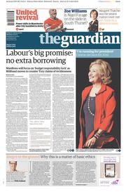 The Guardian () Newspaper Front Page for 13 April 2015