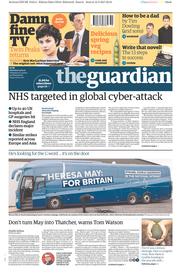The Guardian () Newspaper Front Page for 13 May 2017