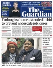 The Guardian () Newspaper Front Page for 13 May 2020