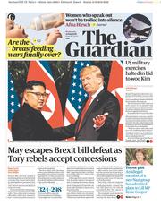 The Guardian () Newspaper Front Page for 13 June 2018
