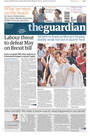 The Guardian () Newspaper Front Page for 13 July 2017