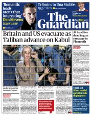 The Guardian () Newspaper Front Page for 13 August 2021
