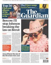 The Guardian () Newspaper Front Page for 13 September 2019