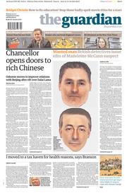 The Guardian () Newspaper Front Page for 14 October 2013