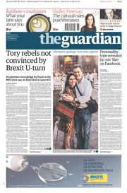 The Guardian () Newspaper Front Page for 14 November 2017