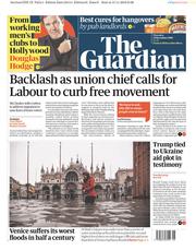 The Guardian () Newspaper Front Page for 14 November 2019