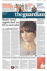 The Guardian () Newspaper Front Page for 14 December 2016