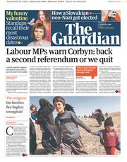 The Guardian () Newspaper Front Page for 14 February 2019