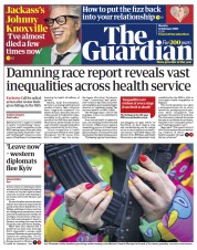 The Guardian () Newspaper Front Page for 14 February 2022