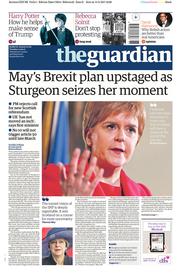 The Guardian () Newspaper Front Page for 14 March 2017