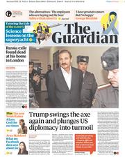 The Guardian () Newspaper Front Page for 14 March 2018