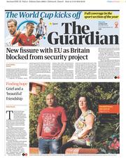 The Guardian () Newspaper Front Page for 14 June 2018