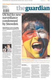 The Guardian () Newspaper Front Page for 14 July 2014