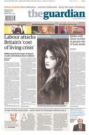 The Guardian () Newspaper Front Page for 14 August 2013