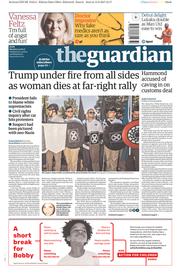 The Guardian () Newspaper Front Page for 14 August 2017