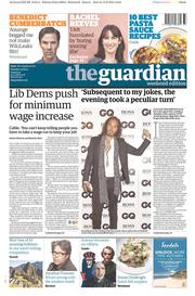 The Guardian () Newspaper Front Page for 14 September 2013
