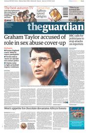 The Guardian () Newspaper Front Page for 14 September 2017