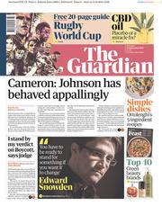 The Guardian () Newspaper Front Page for 14 September 2019