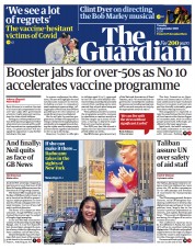 The Guardian () Newspaper Front Page for 14 September 2021