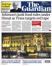 The Guardian () Newspaper Front Page for 14 September 2022