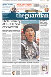 The Guardian () Newspaper Front Page for 15 October 2014