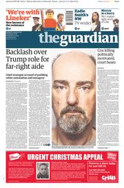 The Guardian () Newspaper Front Page for 15 November 2016