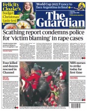 The Guardian () Newspaper Front Page for 15 December 2022