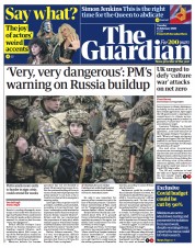 The Guardian () Newspaper Front Page for 15 February 2022