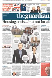 The Guardian () Newspaper Front Page for 15 March 2016