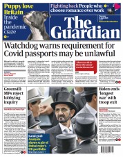 The Guardian () Newspaper Front Page for 15 April 2021