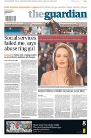The Guardian () Newspaper Front Page for 15 May 2013