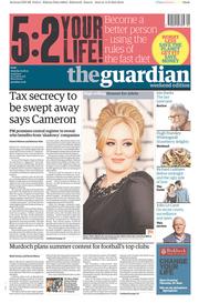 The Guardian () Newspaper Front Page for 15 June 2013
