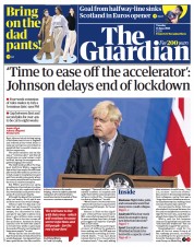 The Guardian () Newspaper Front Page for 15 June 2021