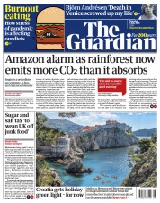 The Guardian () Newspaper Front Page for 15 July 2021