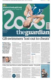 The Guardian () Newspaper Front Page for 15 August 2016