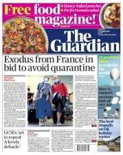 The Guardian () Newspaper Front Page for 15 August 2020