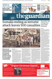 The Guardian () Newspaper Front Page for 16 October 2017