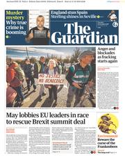 The Guardian () Newspaper Front Page for 16 October 2018