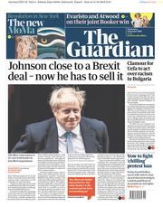The Guardian () Newspaper Front Page for 16 October 2019