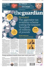 The Guardian () Newspaper Front Page for 16 November 2016
