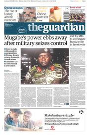 The Guardian () Newspaper Front Page for 16 November 2017