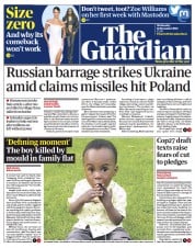 The Guardian () Newspaper Front Page for 16 November 2022