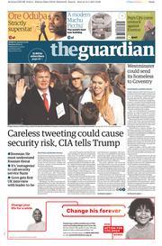 The Guardian () Newspaper Front Page for 16 January 2017